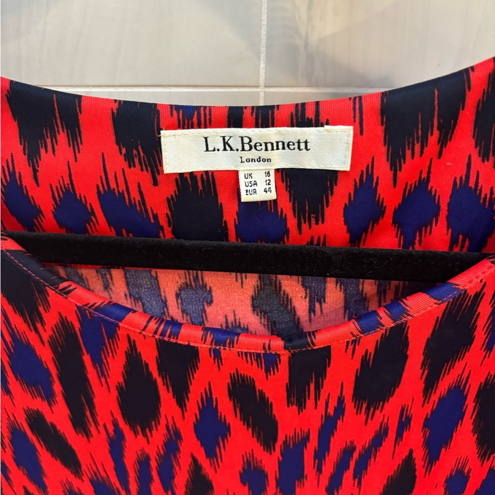 LK Bennett silk blend animal print dress